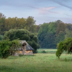 Vieille grange dans un herbage