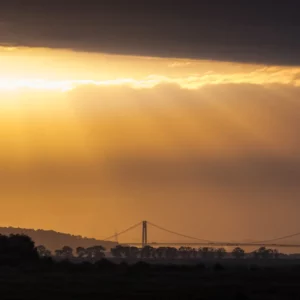 Soleil levant sur le pont de Tancarville